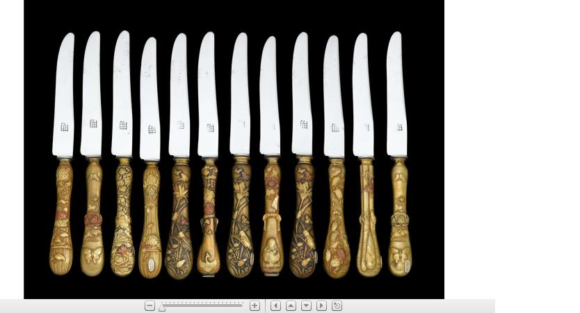 Appraisal: Set of ten Japanese Kozuka mixed metal fruit kniveslate th