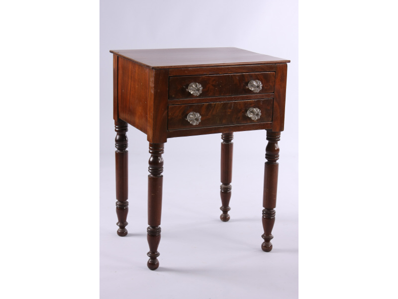 Appraisal: Neoclassical American Work Table Mid Atlantic ca mahogany mahogany veneers