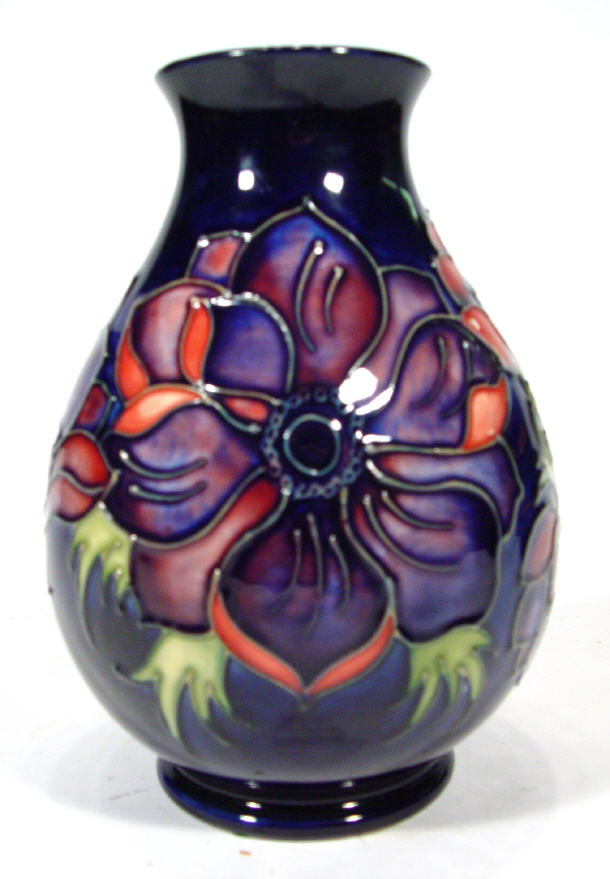 Appraisal: Moorcroft pottery baluster vase hand painted and tubelined with 'Anemone'