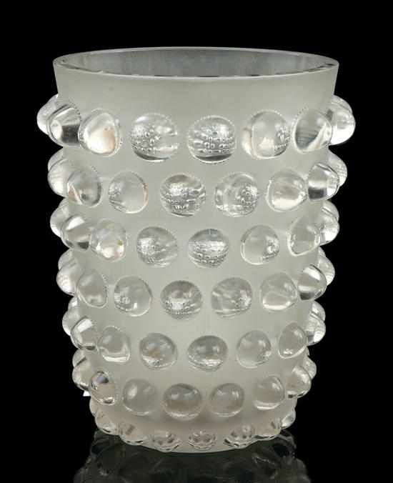 Appraisal: A Rene Lalique 'Mossi' glass vase Circa The tapering cylindrical