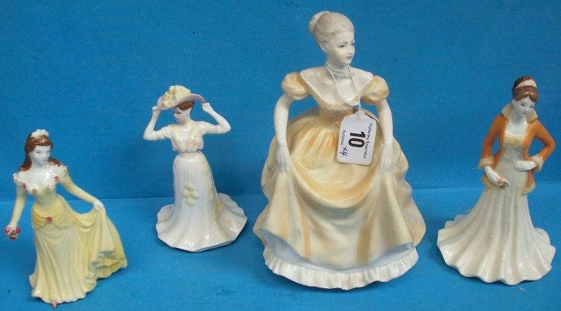 Appraisal: Coalport Figures One large in Yellow Dress and Three smaller