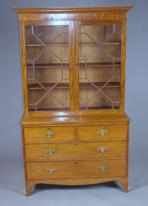 Appraisal: A Georgian style mahogany bookcase late th century the later