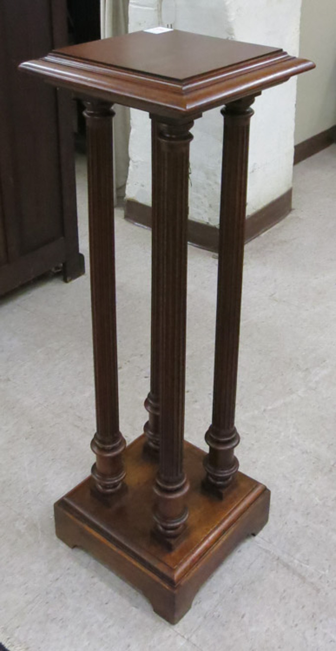 Appraisal: MAHOGANY STATUARY PEDESTAL American early th century having a square