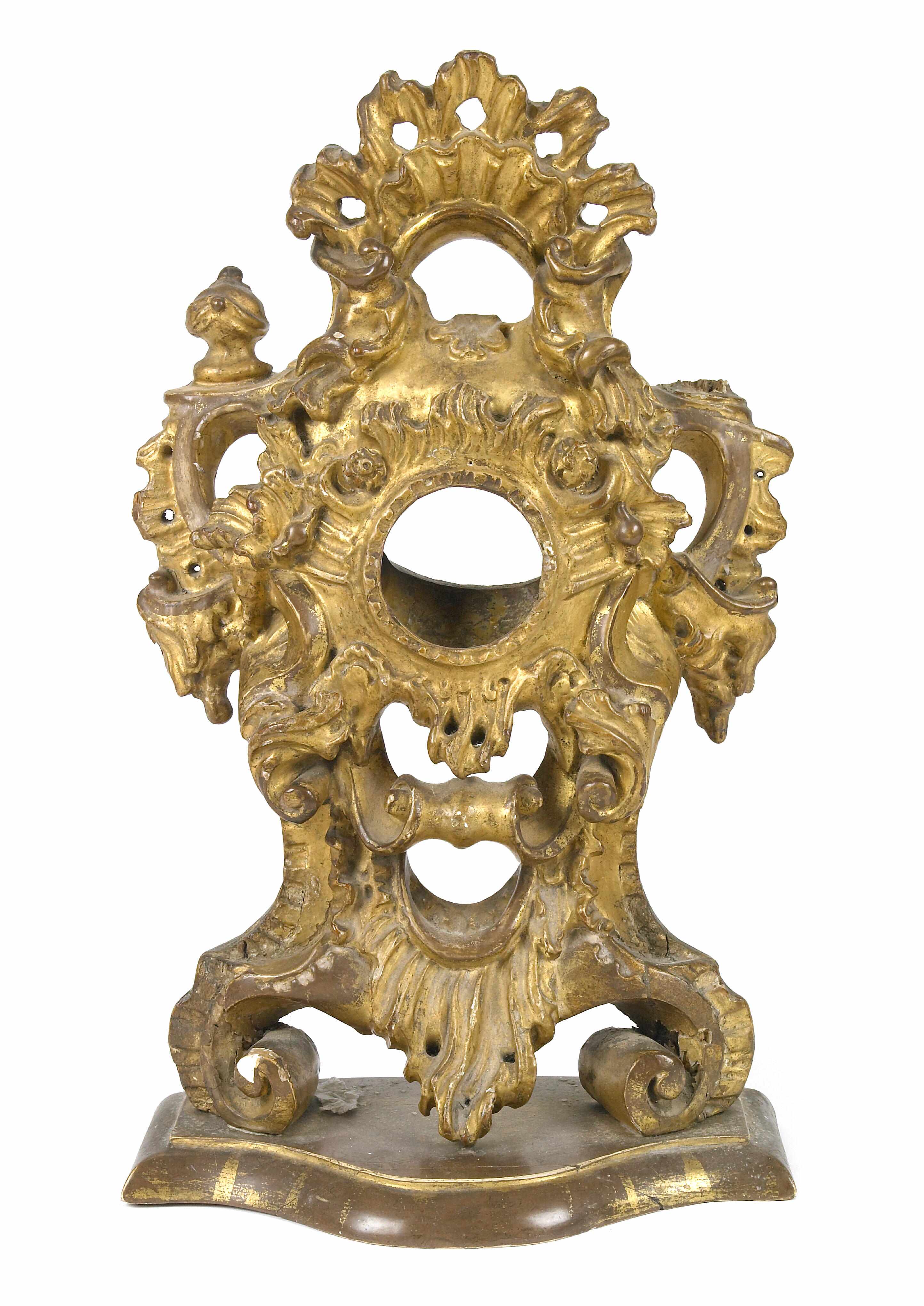 Appraisal: An Italian carved giltwood monstrance on shaped stand th centuryheight