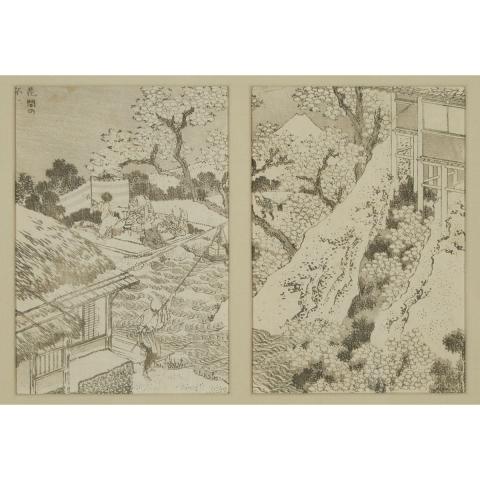 Appraisal: After Katsushika Hokusai - Ink on paperCondition framed in one