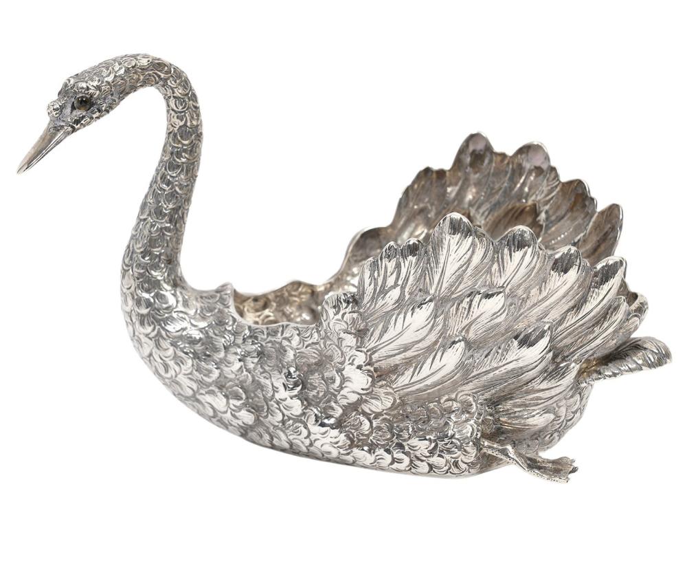 Appraisal: MARIO BUCCELLATI STERLING SWAN CANDY DISHMario Buccellati Italy - Sterling