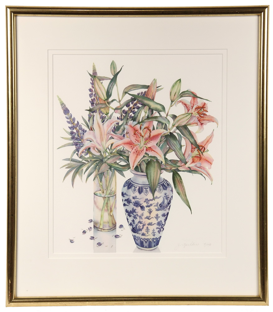 Appraisal: GICLEE PRINT FROM WATERCOLOR - Lupines and Tiger Lilies by