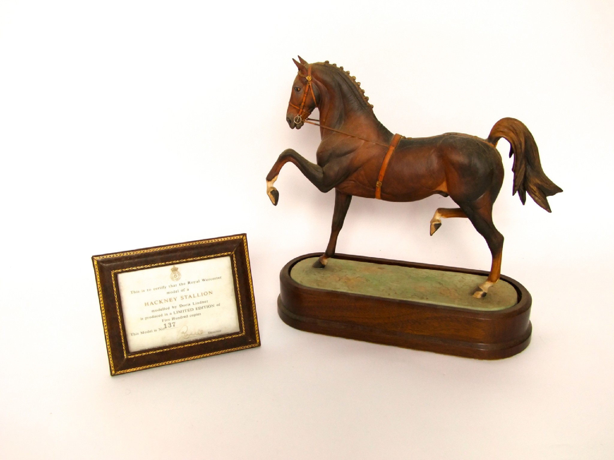 Appraisal: A Royal Worcester model of a Hackney Stallion modelled by