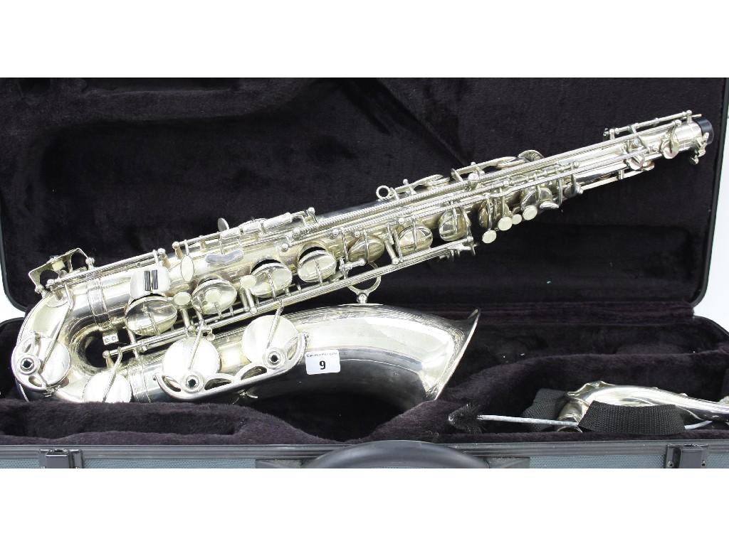 Appraisal: Silver plated tenor saxophone no SC case