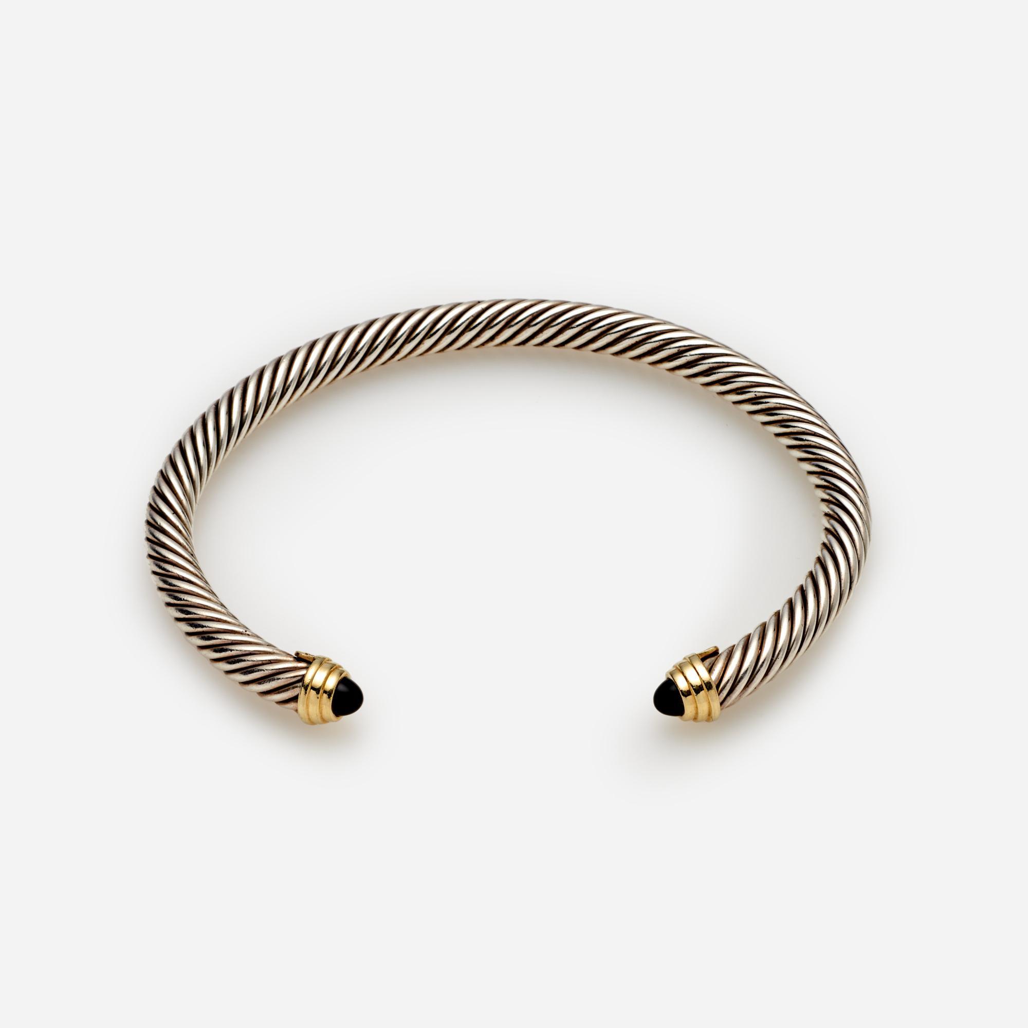 Appraisal: DAVID YURMAN ONYX CABLE BRACELET STERLING AND K A David