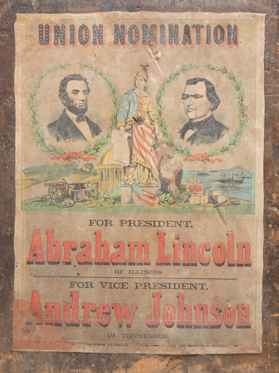 Appraisal: REPRODUCTION LINCOLN JOHNSON BROADSIDE Second half th century Off set