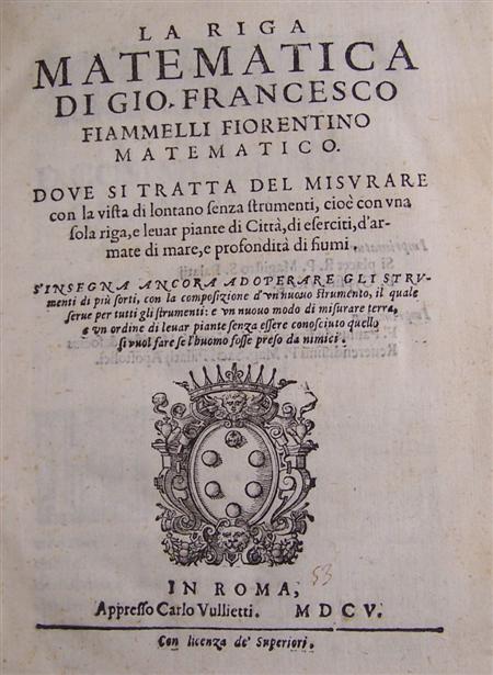 Appraisal: Fiamelli Giovanni Francesco La riga matematica dove si tratta del