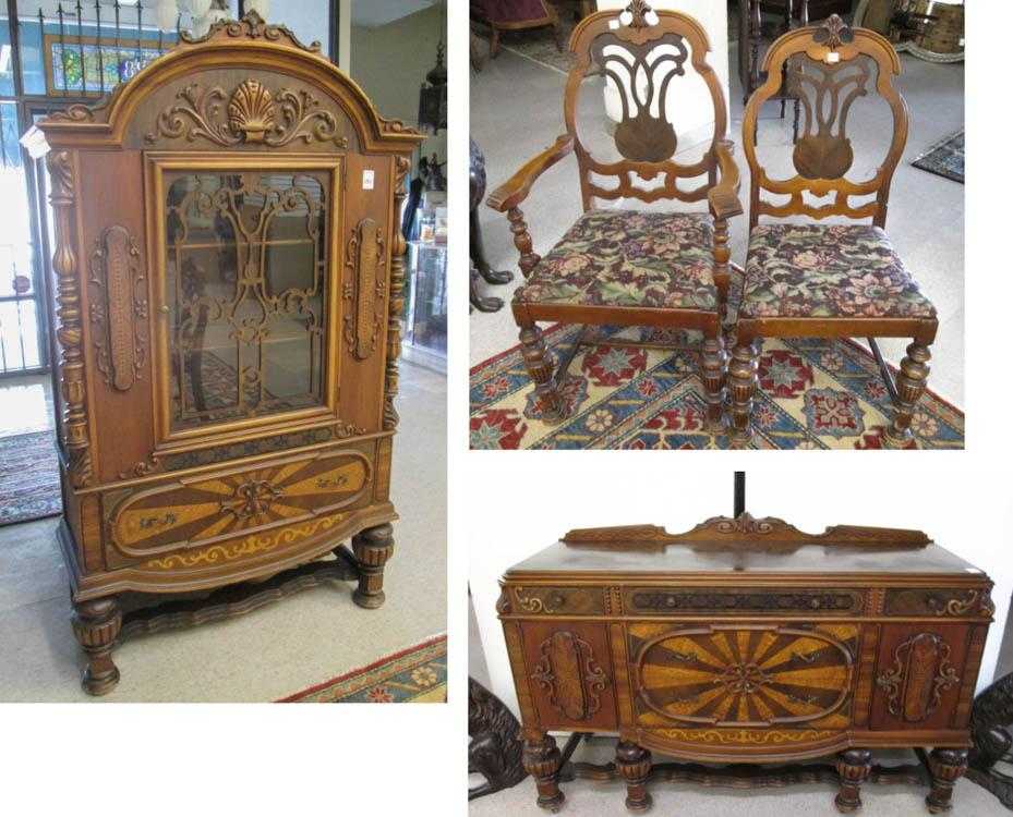 Appraisal: NINE-PIECE WALNUT DINING FURNITURE SET Reaser Furniture Co Gettysburg Penn