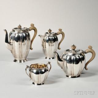 Appraisal: Four-piece Elizabeth II Sterling Silver Tea and Coffee Service Sheffield