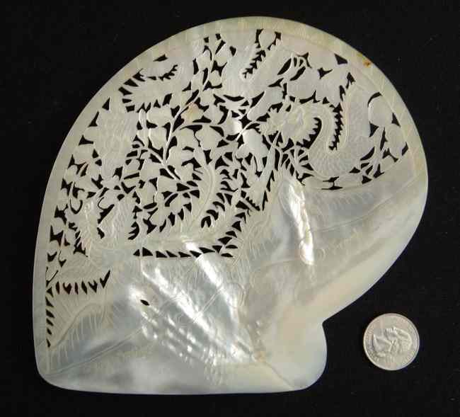 Appraisal: Mother of Pearl carving signed ''Frank L Chan''