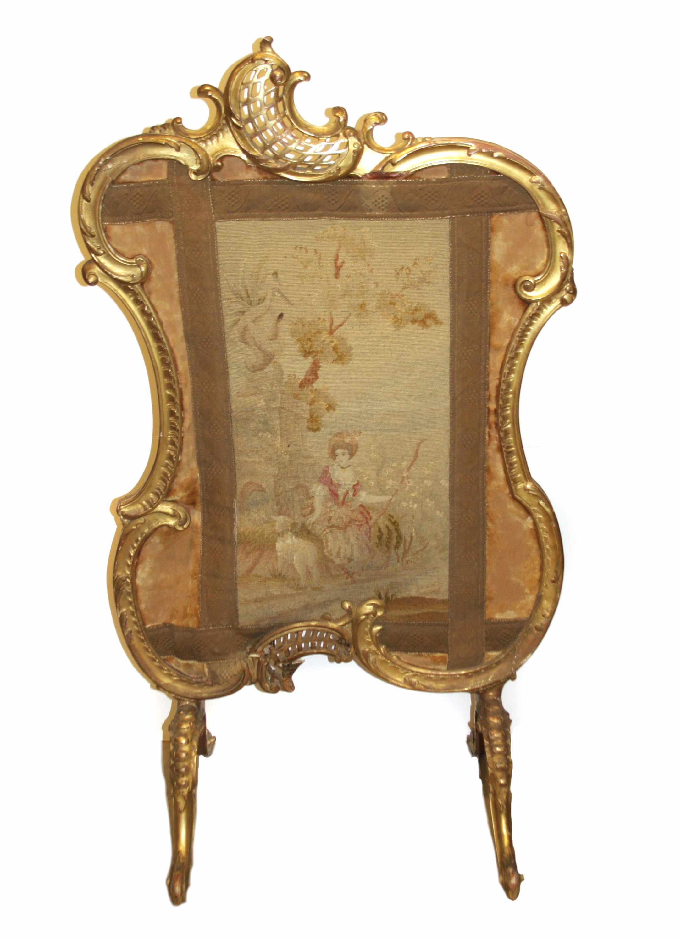 Appraisal: A group of two Louis XVI style fire screens th