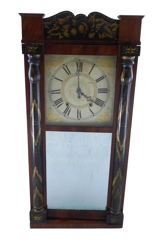 Appraisal: CLOCK -Day Jeromes and Darrow Bristol CT half pillar and