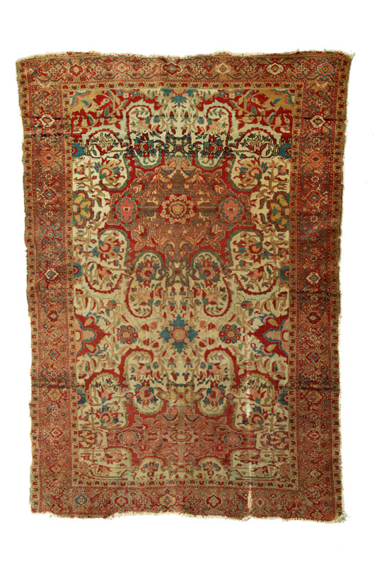 Appraisal: ORIENTAL RUG Melayir Floral with intricate design and ivory ground