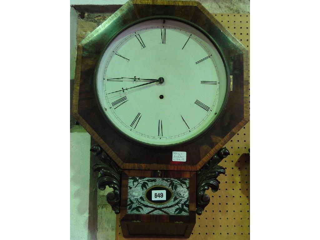 Appraisal: A mid th century mahogany drop dial wall clock the