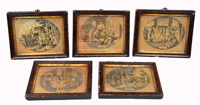 Appraisal: A SET OF FIVE EARLY TH CENTURY DECORATIVE PRINTS The