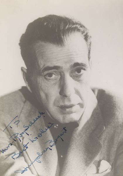 Appraisal: AUTOGRAPHED PHOTOGRAPH OF HUMPHREY BOGART AMERICAN - x Original black