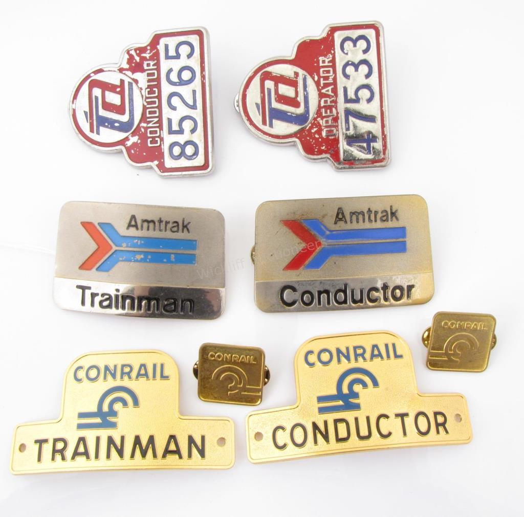 Appraisal: Conrail Amtrak and NY Transit Authority Badges eight total including