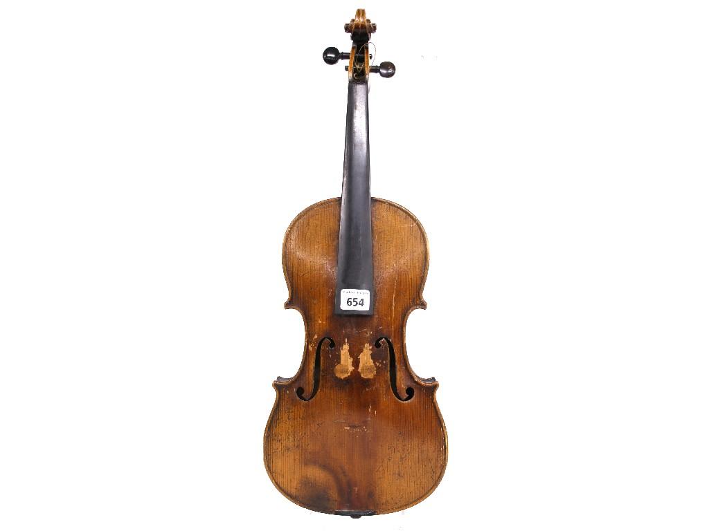 Appraisal: Late th century German Stradivari copy violin cm