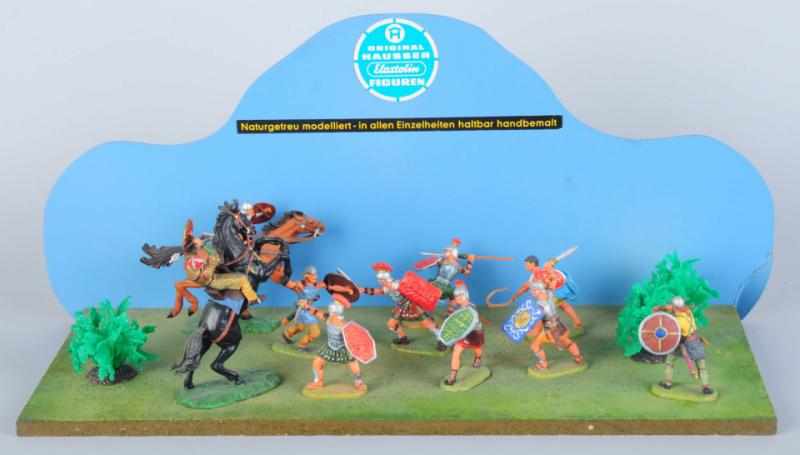 Appraisal: Elastolin Plastic Store Display Includes cm Normans Romans and Vikings