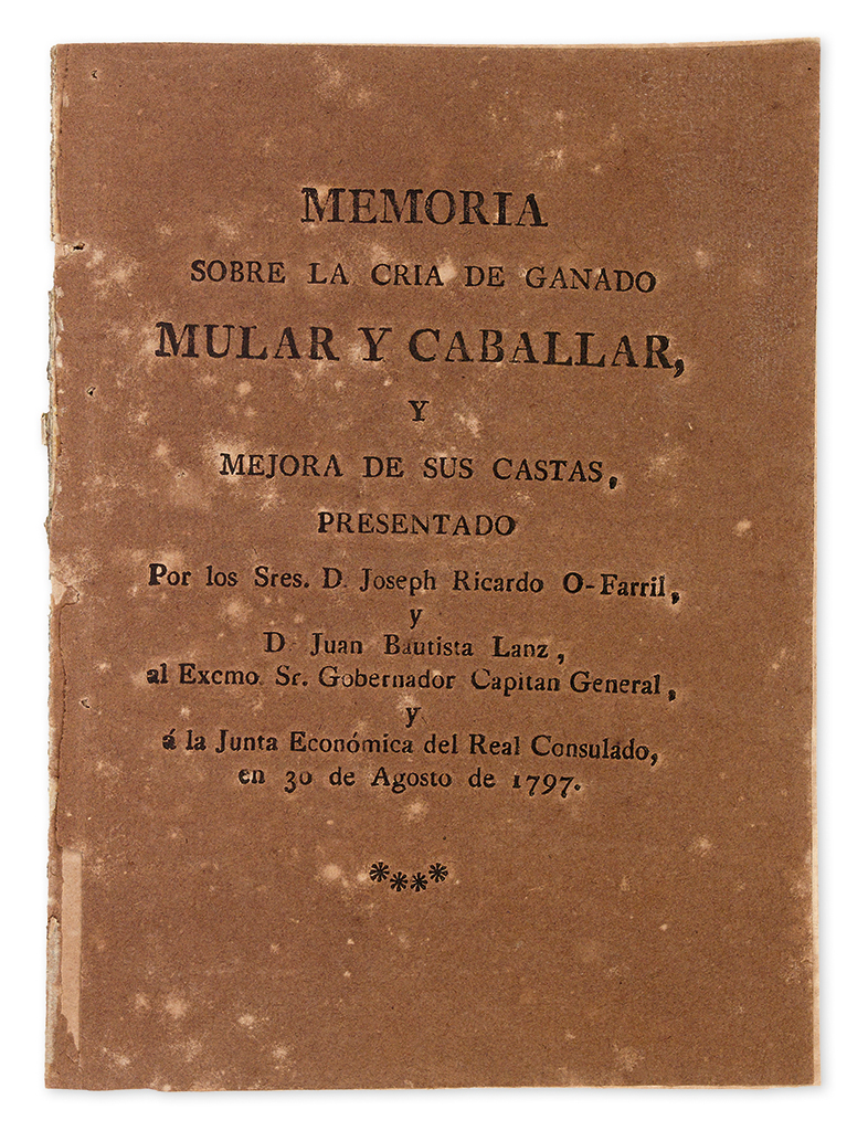 Appraisal: CUBA O'Farril Joseph Ricardo and Juan Bautista Lanz Memoria sobre