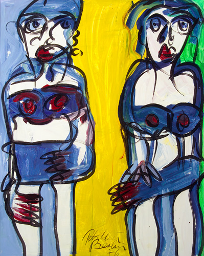 Appraisal: Peter Keil German b The New Orleans Twins acrylic on