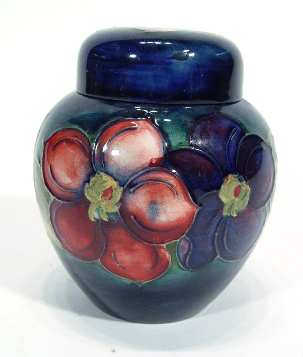 Appraisal: Miniature Moorcroft pottery ginger jar and cover hand painted and