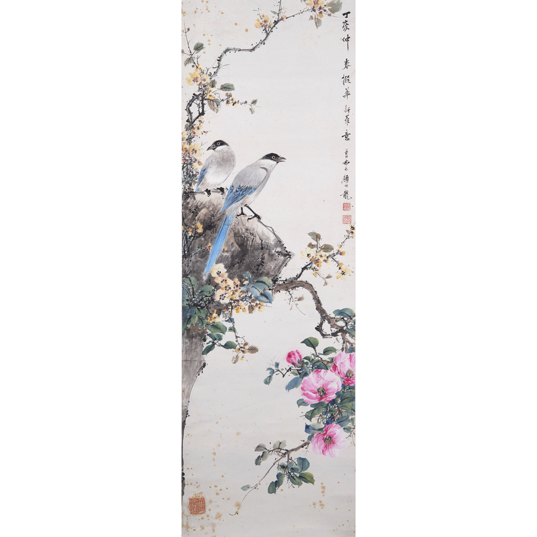 Appraisal: STYLE OF YAN BOLONG - - BIRDS AND FLOWERS Style