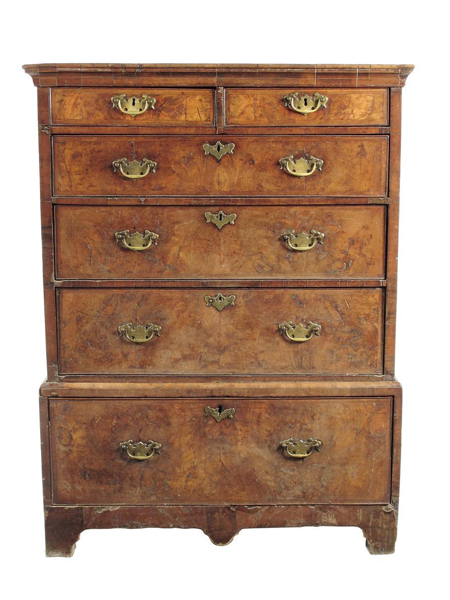 Appraisal: A George II walnut chest on stand