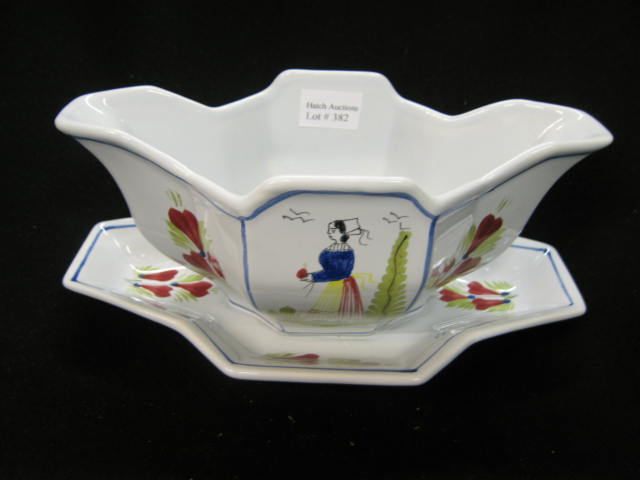 Appraisal: Henriot Quimper French Pottery Sauce Boat