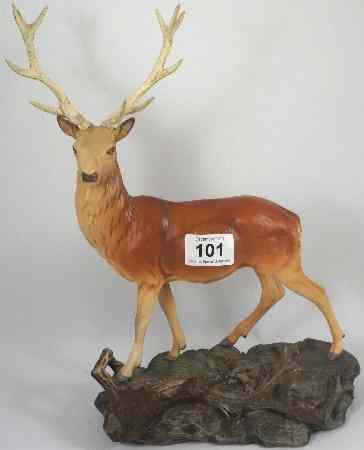 Appraisal: Beswick Connoiseur Model of a Stag on Rock Model antler