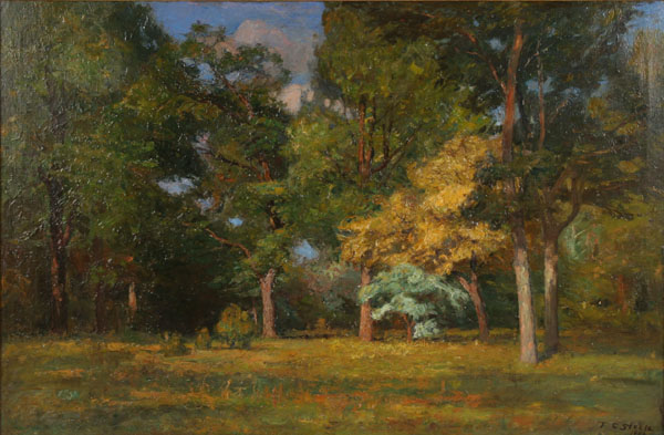 Appraisal: Theodore Clement Steele American - Indiana Impressionist wooded summer landscape