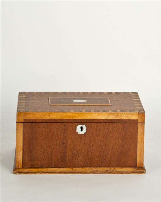 Appraisal: A th C Inlaid Box of mixed woods with mother