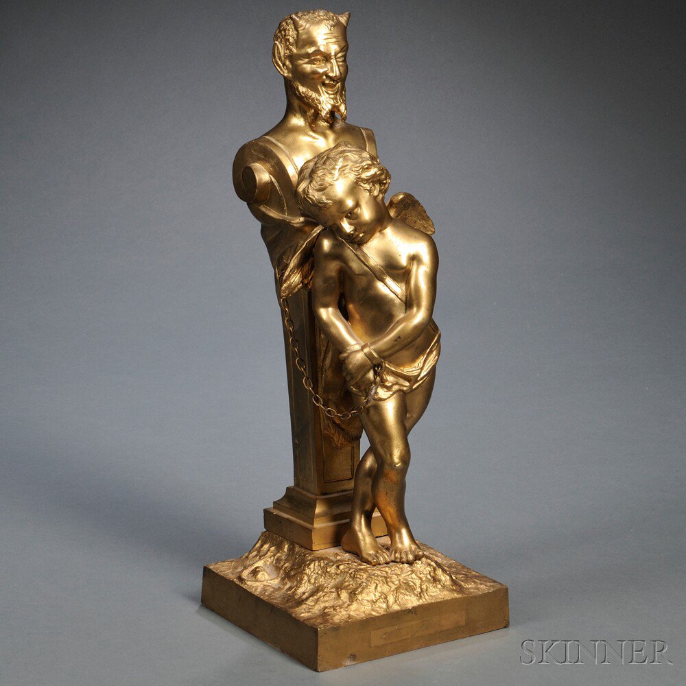 Appraisal: Gilt-bronze Figure of Love Bound Continental th century cast as