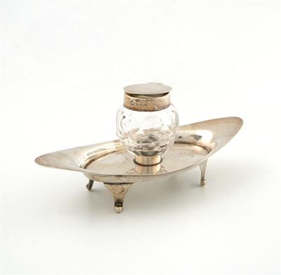 Appraisal: An Edwardian silver inkstand by Asprey and Co Birmingham and