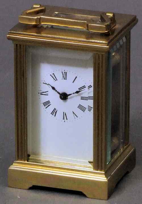 Appraisal: An early th Century French carriage timepiece the white enamelled