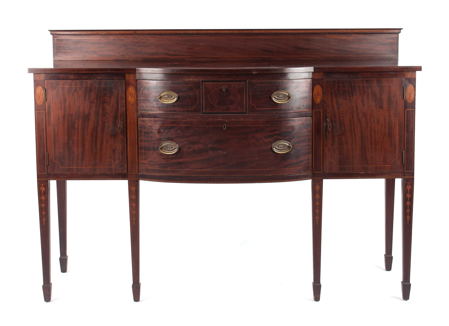 Appraisal: Potthast Bros Federal style mahogany sideboard mid- th century shaped