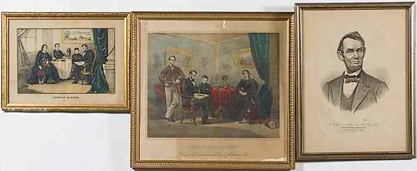 Appraisal: Abraham Lincoln Prints Lot of including Lincoln at Home hand