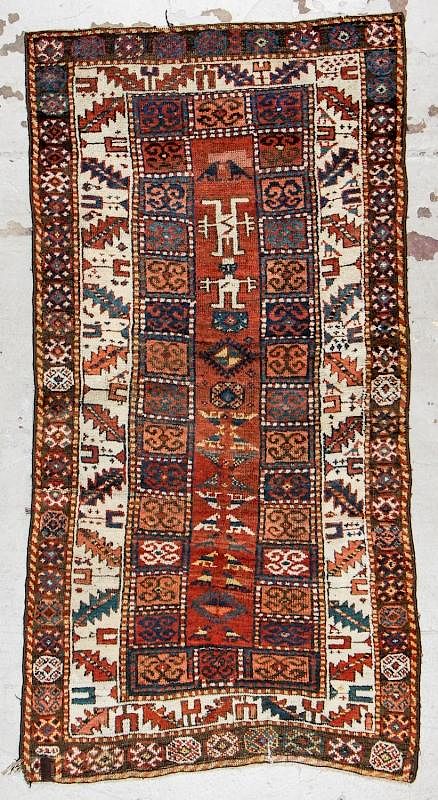 Appraisal: Antique Caucasian Kurd Rug ' '' x ' '' Antique