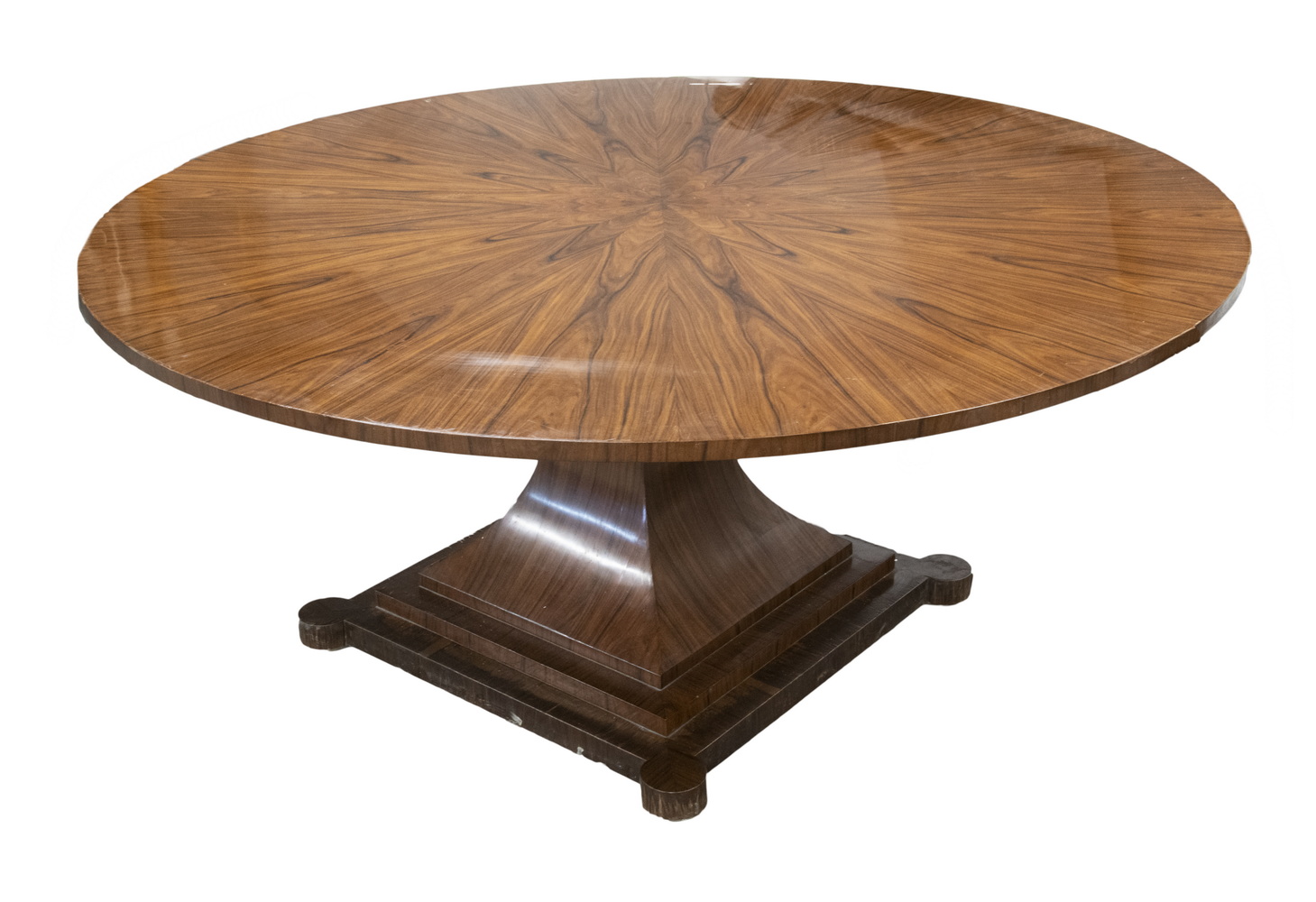 Appraisal: ROSEWOOD DINING TABLE Custom Modern Design Round Rosewood Table with