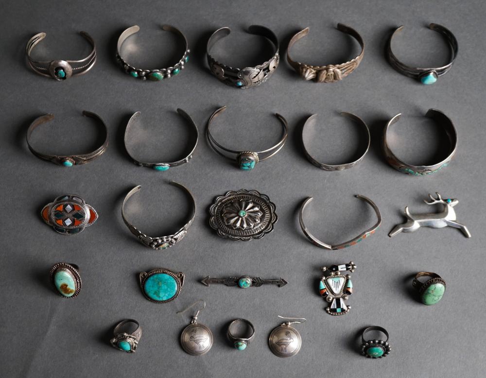 Appraisal: COLLECTION OF MOSTLY SOUTHWEST SILVER AND OTHER JEWELRYCollection of Mostly