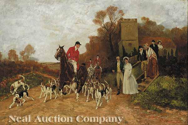 Appraisal: Heywood Hardy English - Before the Hunt oil on canvas