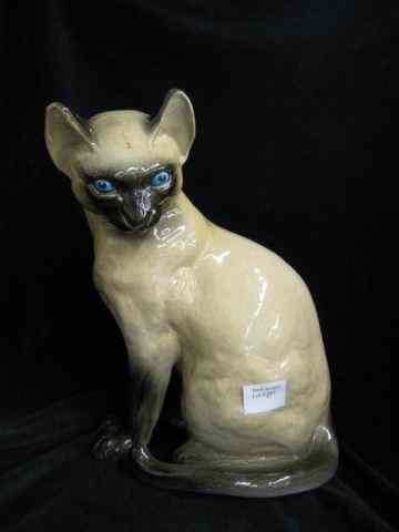 Appraisal: Italian Pottery Figurine of a Siamese Cat '' tall