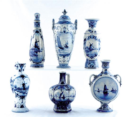 Appraisal: Assemblage of Delft table articles late th early th century