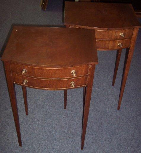 Appraisal: A pair of George III style mahogany bedside tables each