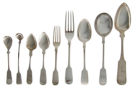 Appraisal: A Collection of Coin and Silverplate Flatware comprising forks spoons